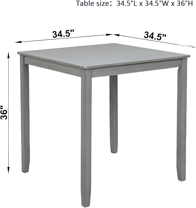 Dining Table for 4, Wooden Rectangular Kitchen Table - Image 2