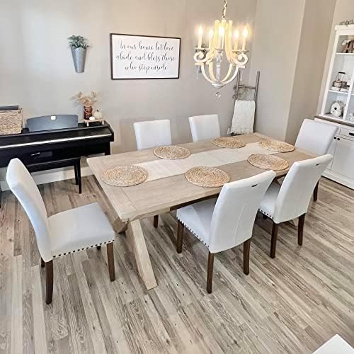 COLAMY Upholstered Parsons Dining Chairs Set of 2, Fabric Dining Room Kitchen - Image 2