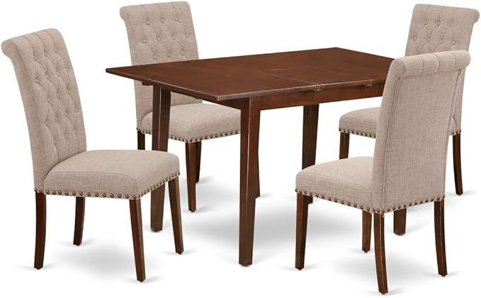 East West Furniture NOBR5-MAH-04 5 Piece Dinette Set Includes a Rectangle by EastWestFurniture