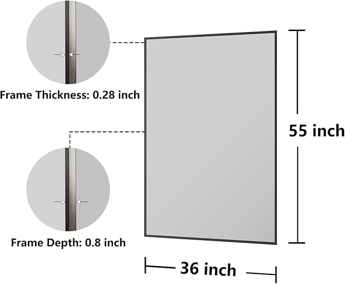 Koonmi Bathroom Mirror 36x55 Bathroom Wall-Mounted Mirrors, Modern Vanity Mirror - Image 7