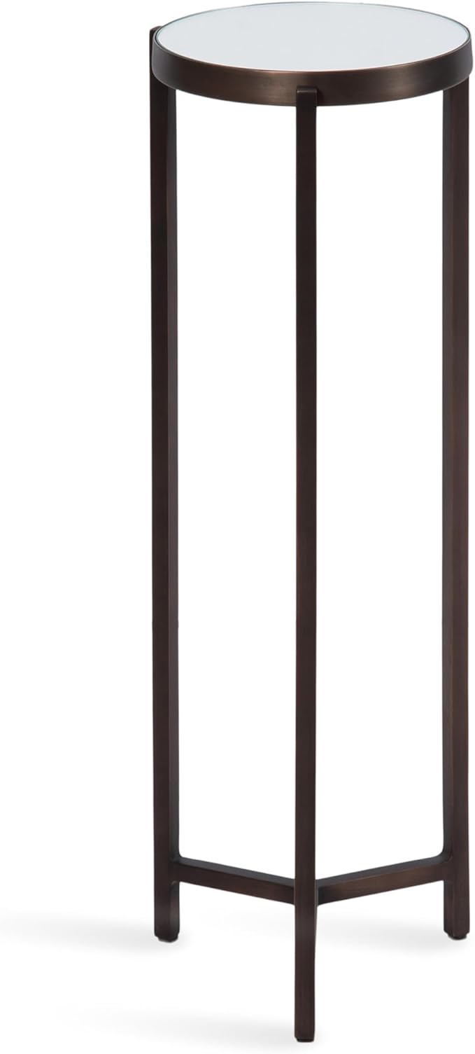 Kate and Laurel Aguilar Modern Mirrored Round Drink Table, Metal Accent Table - Image 8