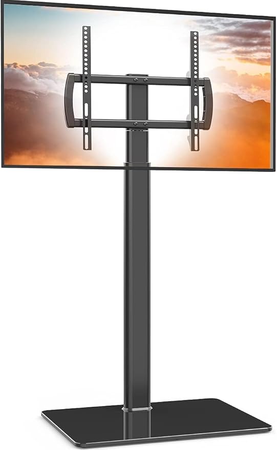 Universal Floor TV Stand with Mount 80 Degree Swivel Height Adjustable and by HEMUDU