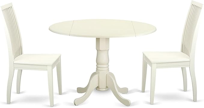 East West Furniture DLIP3-LWH-W 3 Piece Kitchen Table Set by EastWestFurniture