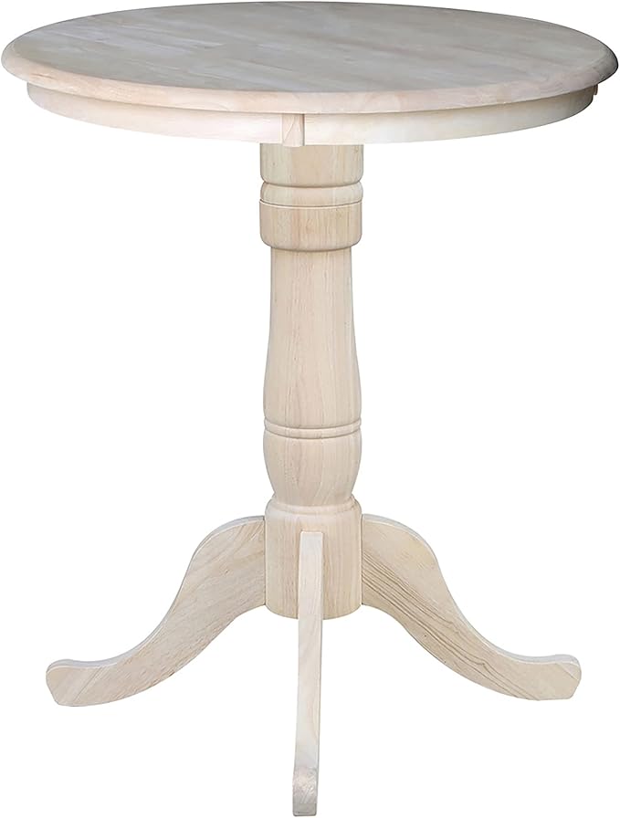 IC International Concepts 30" Round Top Pedestal Table, Counter Height-34.9" - Image 3