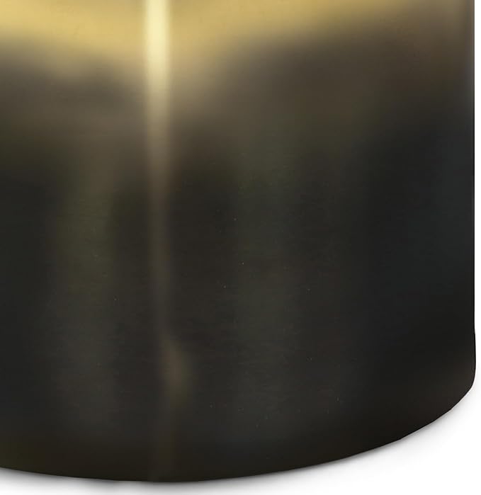 SIMPLIHOME Curtis Industrial 16 inch Wide Metal Metal Cylinder Accent Table in - Image 6