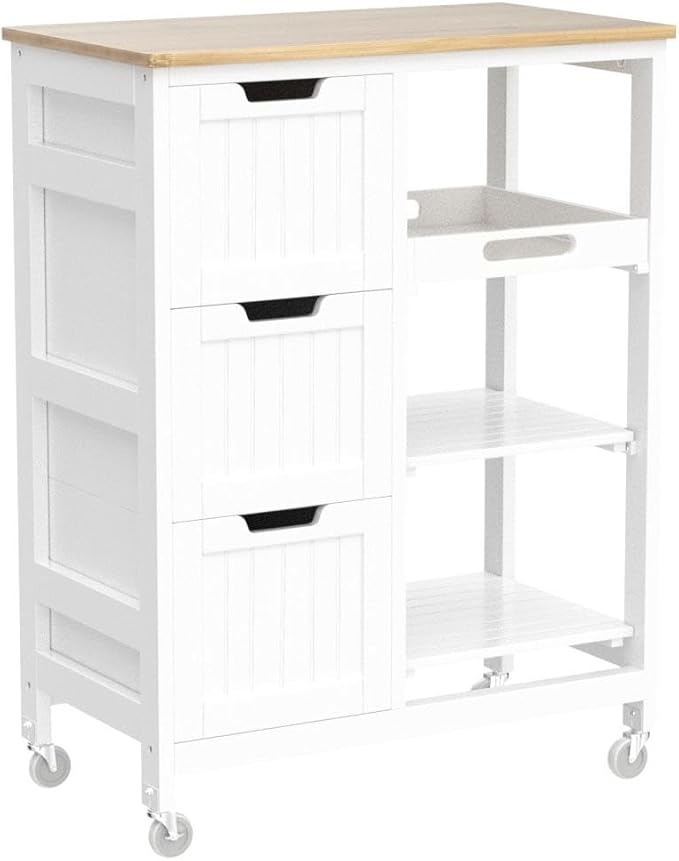 Yaheetech Kitchen Island Cart on Wheels - Image 4