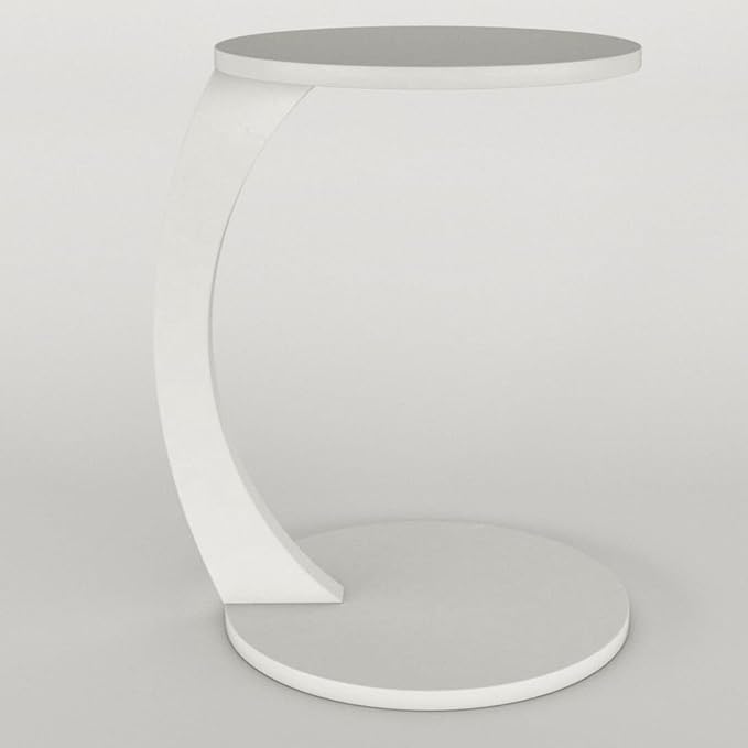C Shaped End Table for Couch Small Places, Space Saver Round Side Table for - Image 4