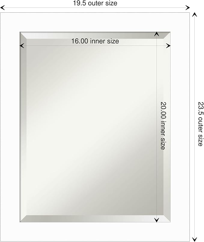 Amanti Art White Bathroom Mirror - Image 4