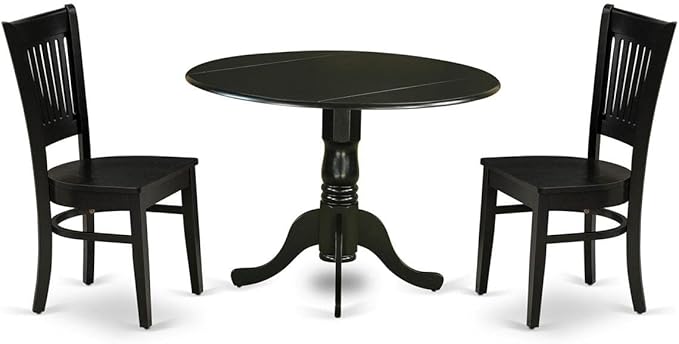 East West Furniture DLVA3-BLK-W 3 Piece Dinette Set by EastWestFurniture