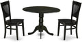 East West Furniture DLVA3-BLK-W 3 Piece Dinette Set by EastWestFurniture