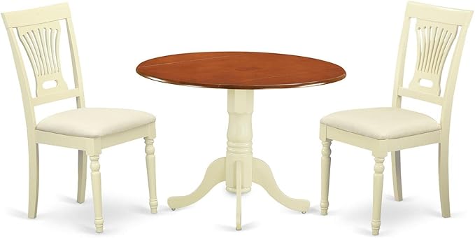 East West Furniture DLPL3-BMK-C 3 Piece Dining Room Furniture Set Contains a by EastWestFurniture
