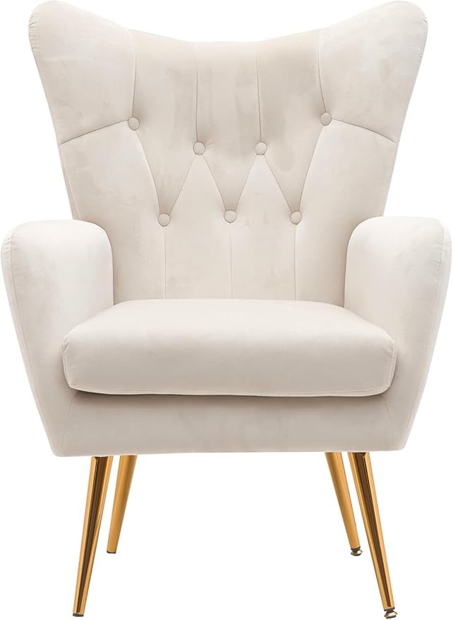 Container Furniture Direct Modern Chic Mid-Century Velvet Accent Armchair - Image 3