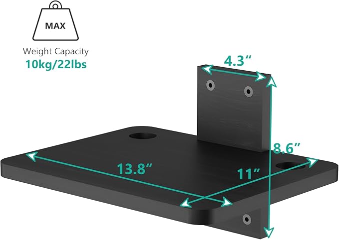 WALI Projector Wall Mount Shelf, Wooden Floating TV Stand DVD Stand Projector - Image 3