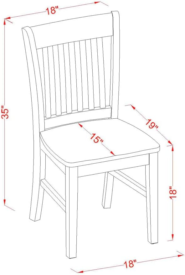 East West Furniture DONO5-LWH-W 5 Piece Dining Set Includes a Rectangle Dining - Image 8