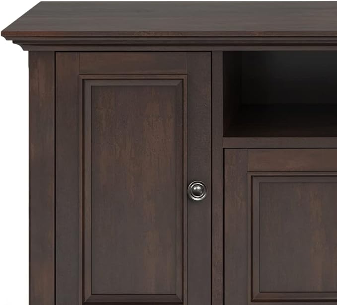 SIMPLIHOME Amherst 72-inch Wide Solid Wood TV Stand in Brunette Brown, - Image 6