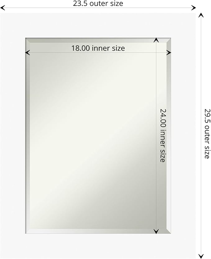 Amanti Art White Bathroom Mirror - Image 4