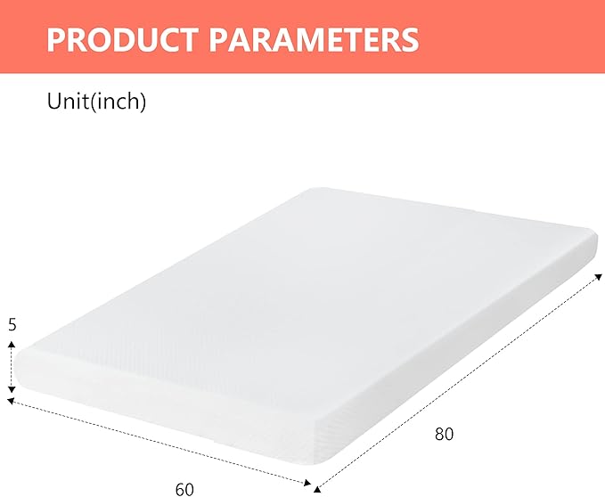 FDW | 5 Inch Queen Mattress | Medium Firm | Gel Memory Foam Mattress | White | - Image 2