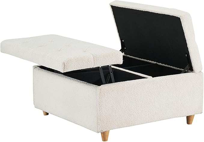 GAOMON Sherpa Storage Ottoman Coffee Table - Image 9