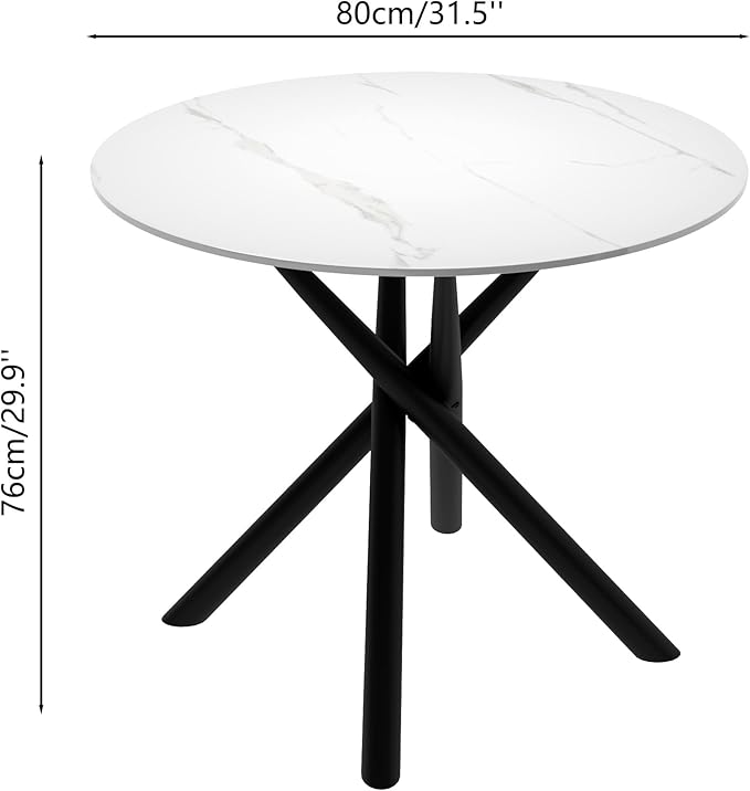 White Marble Round Dining Table - Image 3