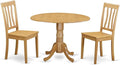 East West Furniture DLAN3-OAK-W 3 Piece Dinette Set by EastWestFurniture