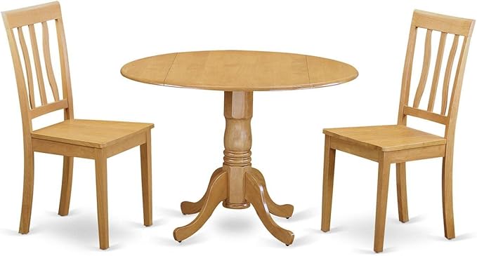 East West Furniture DLAN3-OAK-W 3 Piece Dinette Set by EastWestFurniture
