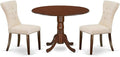 East West Furniture DLGA3-MAH-32 3 Piece Modern Dining Table Set Contains a by EastWestFurniture