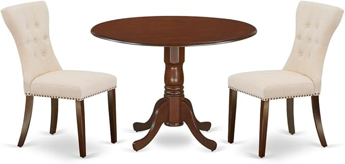 East West Furniture DLGA3-MAH-32 3 Piece Modern Dining Table Set Contains a by EastWestFurniture
