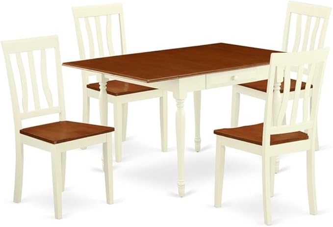 East West Furniture MZAN5-WHI-W 5 Piece Dinette Set by EastWestFurniture