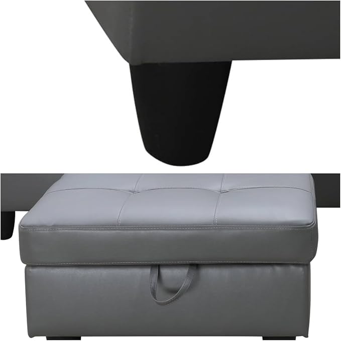 Convertible Leather Sectional Couch, Modern L Shaped Couch - Image 6