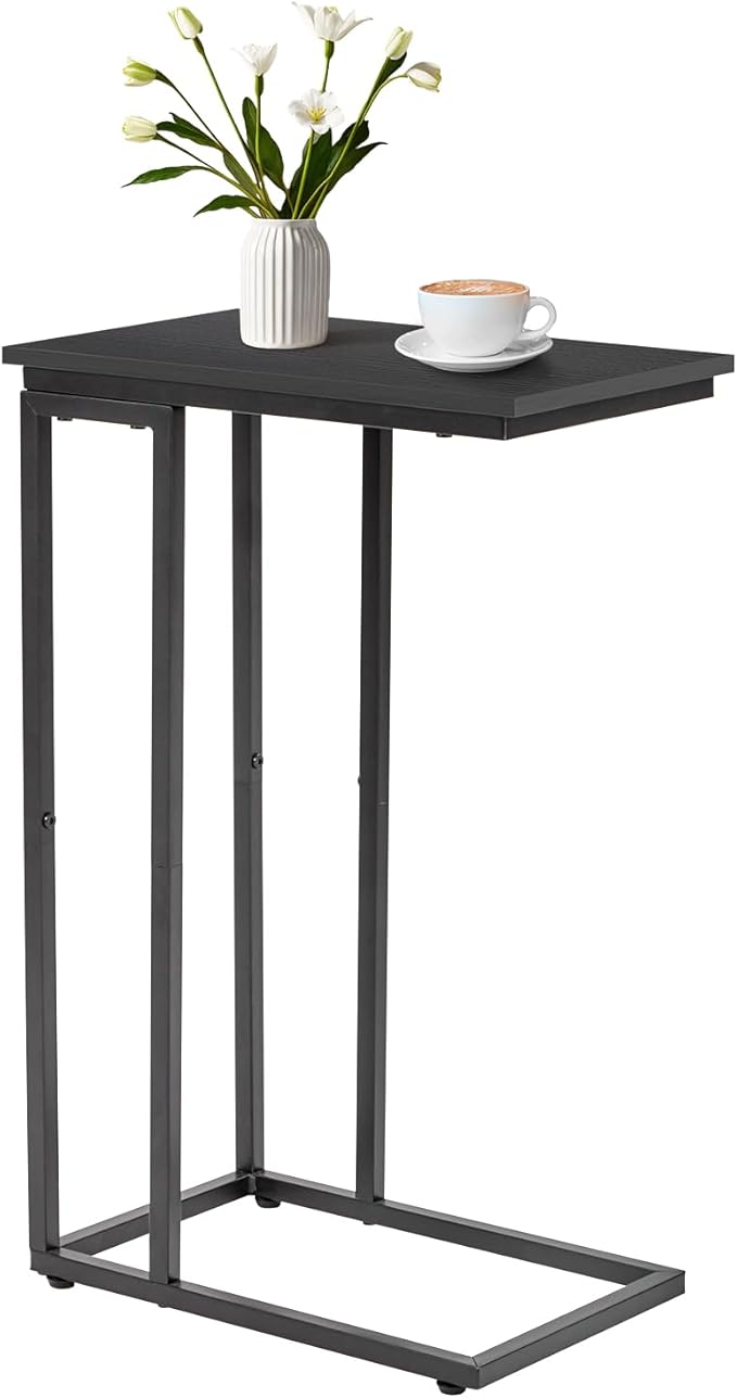 C-Shaped End Table, for Living Room, Small Spaces, TV Tray Couch Side Tables by fusehome