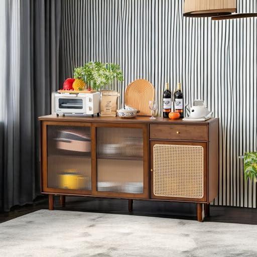 Tiita Bamboo Sideboard Buffet Cabinet, Rattan Kitchen Storage Cabinet - Image 5