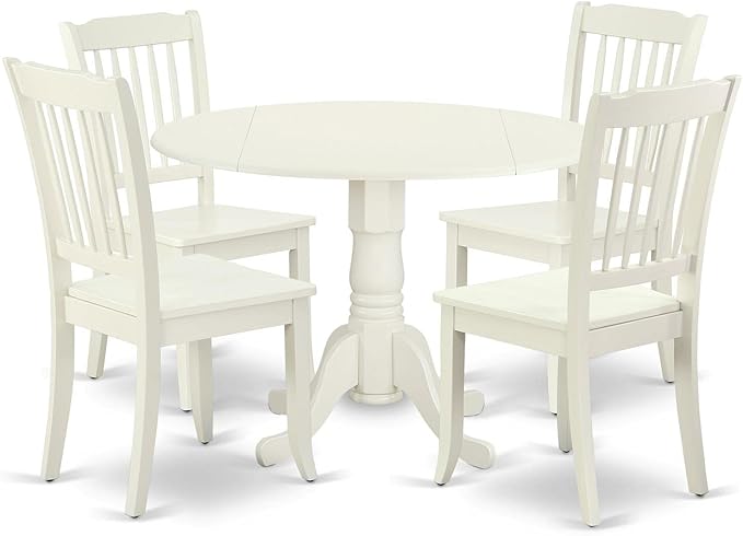 East West Furniture DLDA5-LWH-W 5 Piece Dining Room Furniture Set Includes a by EastWestFurniture