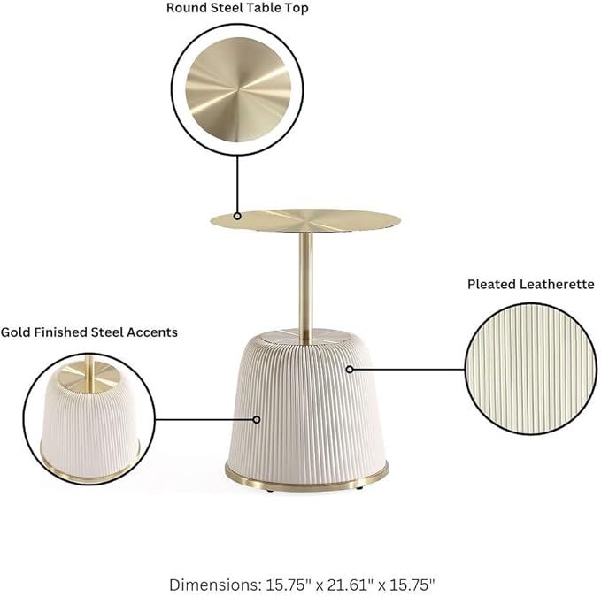 Manhattan Comfort Anderson Modern 15.75" Round End Tables 1.0 - Image 4