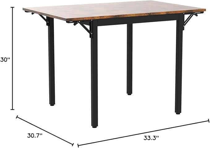 VASAGLE Folding Dining Table, Drop Leaf Extendable, - Image 3