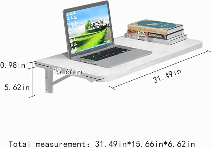 Pmnianhua Wall Mounted Desk, Drop Down Table, Folding Table, Fold Down Wall Desk - Image 2