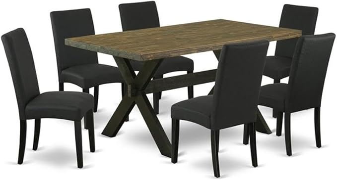 East West Furniture X676DR124-7 7 Piece Dining Set Consist of a Rectangle by EastWestFurniture