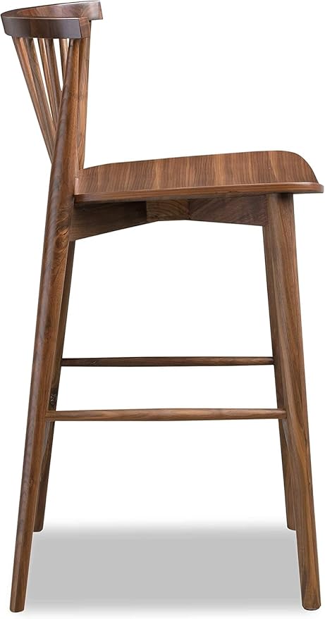 POLY & BARK Ligna Counter Stool Walnut – Mid-Century Inspired Stool - Image 7