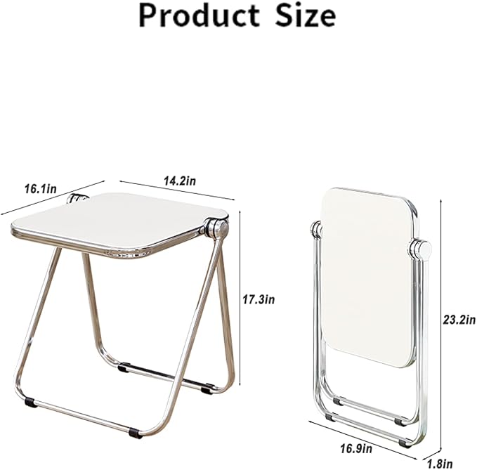 16.2" × 14.1" Acrylic Folding Table, Small Lightweight End Table - Image 3