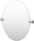 Gatco 5599 Waterline Frameless Oval Mirror, 26.5 Inch, Satin Nickel by Gatco
