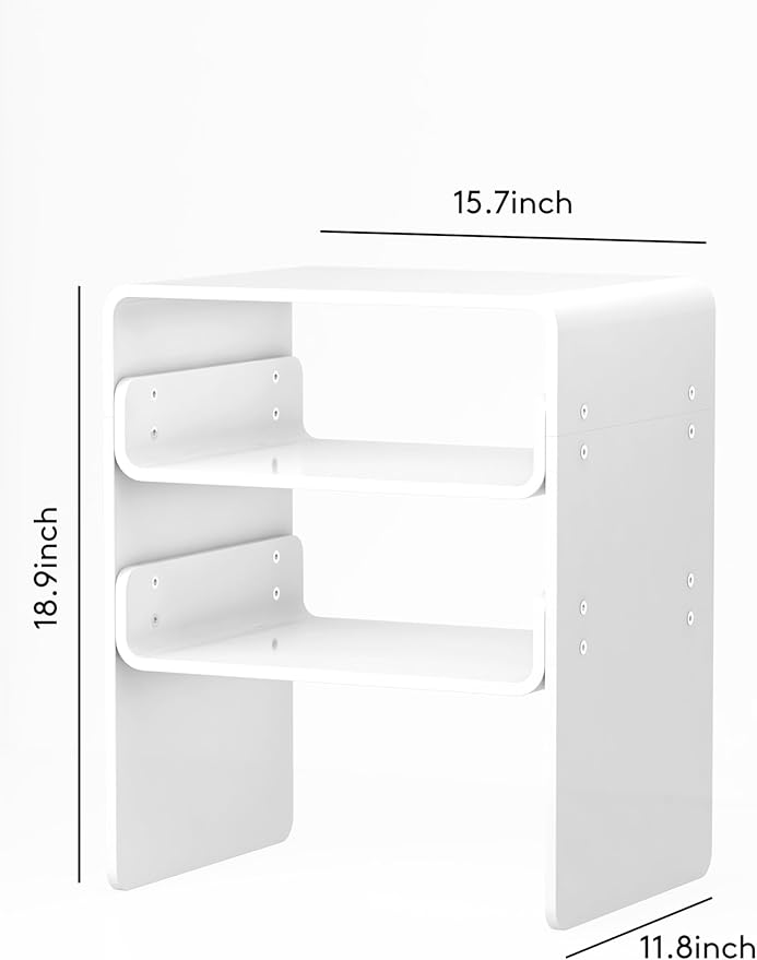 Clear Acrylic 3-Tier End Table/Nightstand – Sleek Bedside Storage - Image 3