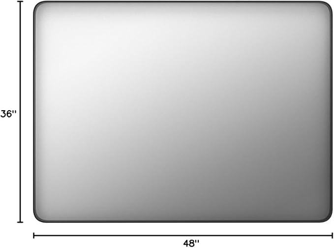 Black Bathroom Mirror 48X36 Inch, Rounded Rectangle Matte Bathroom Vanity Mirror - Image 9