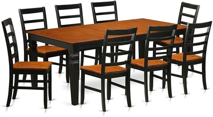 East West Furniture LGPF9-BCH-W 9 Piece Modern Dining Table Set Includes a by EastWestFurniture