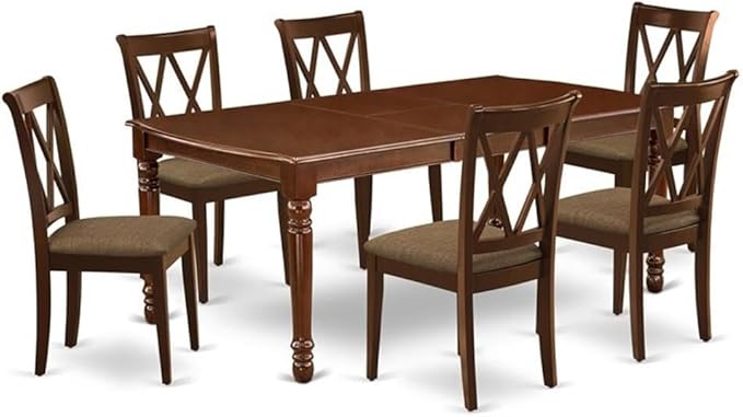 East West Furniture DOCL7-MAH-C 7 Piece Kitchen Table & Chairs Set Consist of a by EastWestFurniture