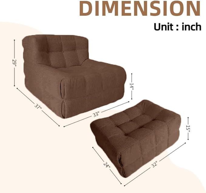 Bean Bag Chair - Memory Foam Bean Bag Chair - Image 3