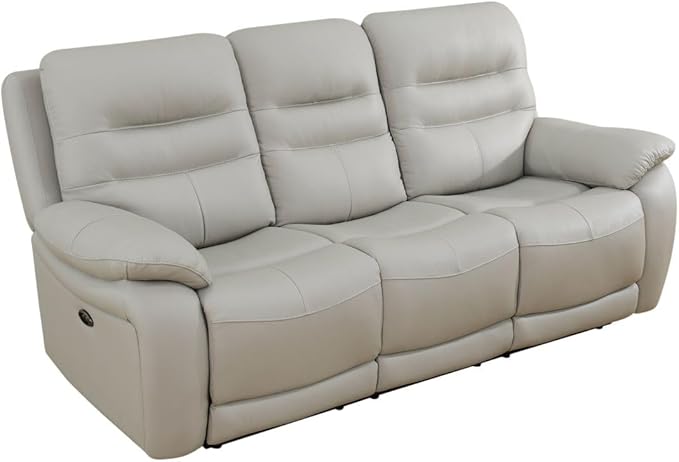Electric Power Recliner Sofa Genuine Breathing Leather Recliner Couch 3-Seater - Image 3