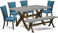 East West Furniture X797VE721-6 6 Piece Dining Table Set Contains a Rectangle by EastWestFurniture
