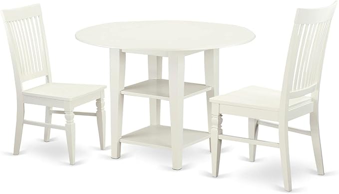 East West Furniture SUWE3-LWH-W 3 Piece Modern Dining Table Set Contains a by EastWestFurniture