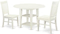 East West Furniture SUWE3-LWH-W 3 Piece Modern Dining Table Set Contains a by EastWestFurniture