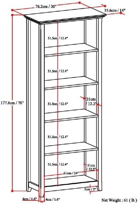 SIMPLIHOME Amherst Bookcase - Image 3