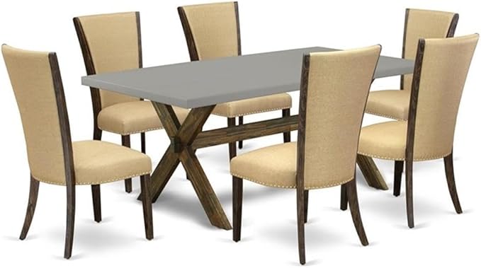 East West Furniture X797VE703-7 7 Piece Dining Set Consist of a Rectangle by EastWestFurniture
